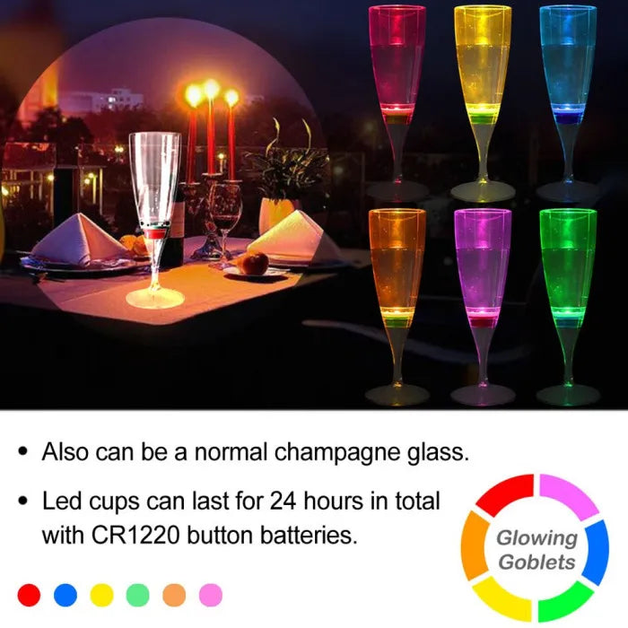 LED Liquid Activated Wine /Champagne Glass