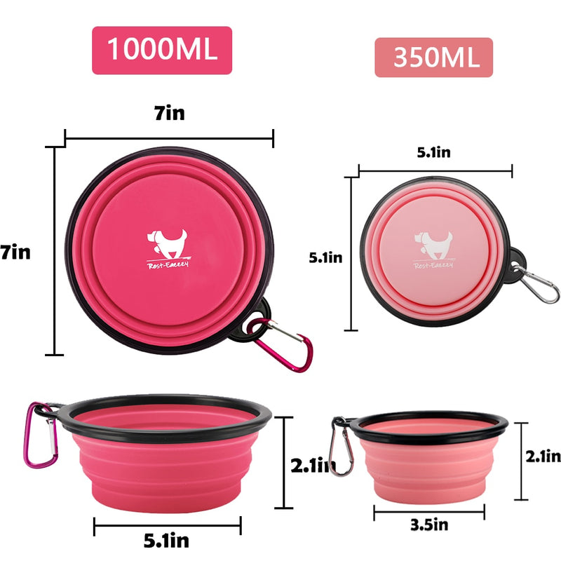 350ML/1000ML Collapsible Dog Bowls for Travel.