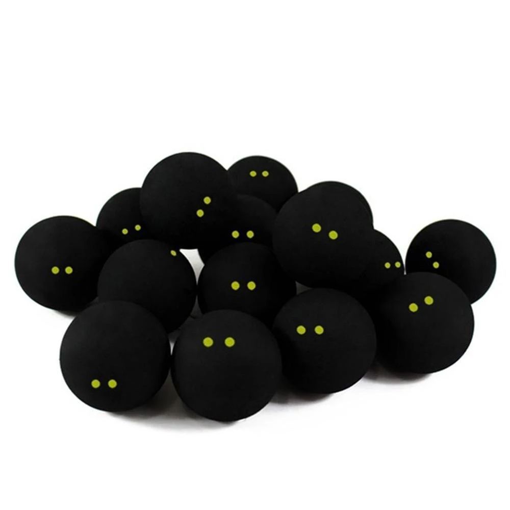 Rubber Squash Ball With Two-Yellow Dots For Low Speed Training.