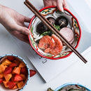 Bohemian Hand-Painted Ceramic bowls great for breakfast cereal, Salad, and soup.