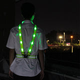 LED/USB Charging Reflective Vest With Adjustable Waist with Pouch For Running, Cycling and Walking.