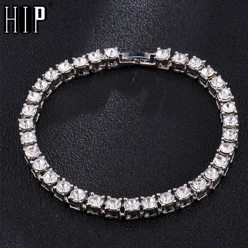 Hip Hop Cubic Zirconia  chain Bracelet.