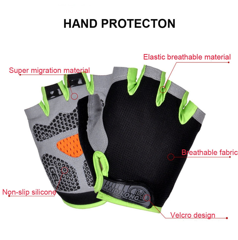 Anti-slip, Anti-sweat, Breathable Half Finger Sports Gloves for Men and Women.