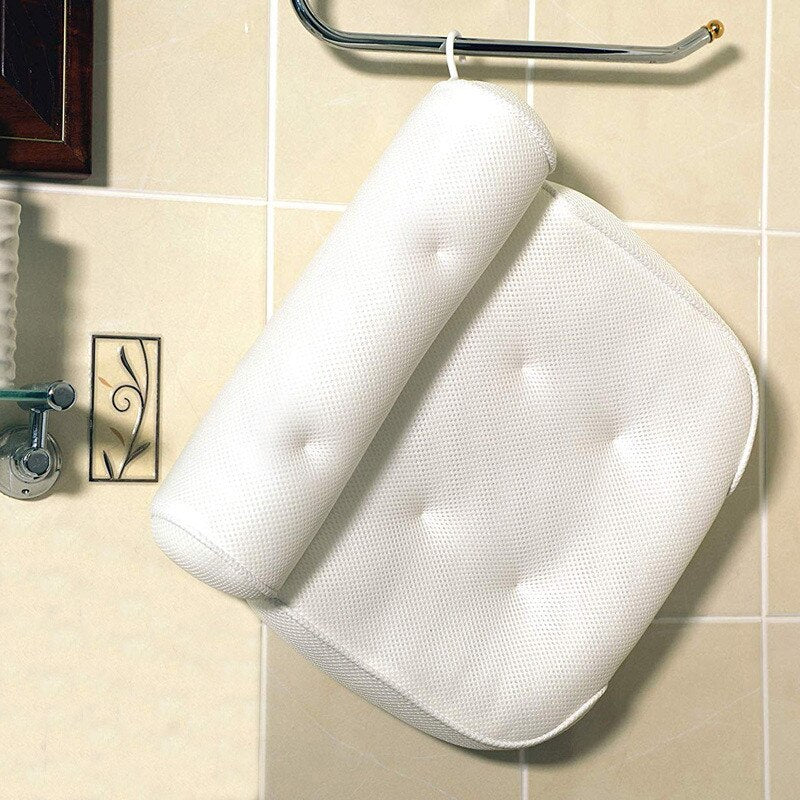 Non-Slip Bath Pillow with Suction Cups. Thick headrest to give your neck and back support.