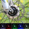 Smart rechargeable LED Bicycle Wheel Light.  7 colors with 18 changeable modes attaches to the hub.