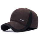 Winter Wool Baseball Cap with snapback Ear Flaps.