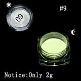 1 Box Neon Phosphor Powder Nail Glitter. 10 luminous glow in the dark colors