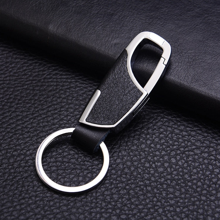 Leather key Chain for Men/Women. Metal clip to hang from a belt loop.