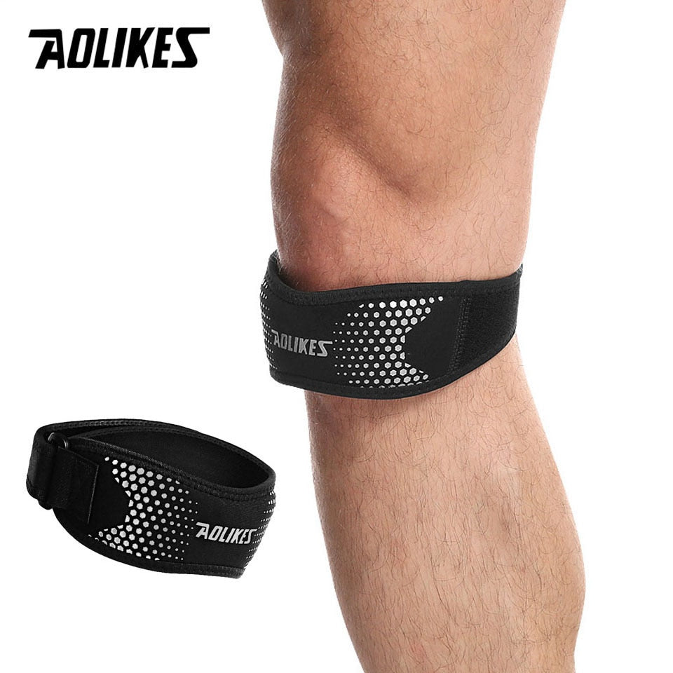 AOLIKES 1PCS Adjustable Knee Pad Brace Support for hiking, running and sports.