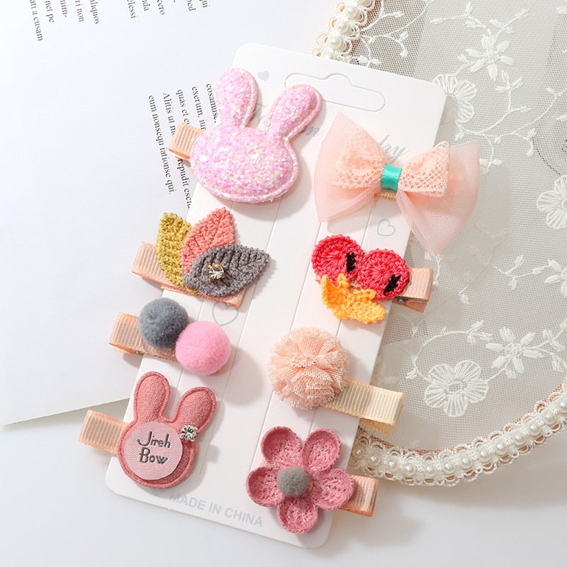 8Pcs hairclips set For Girls.