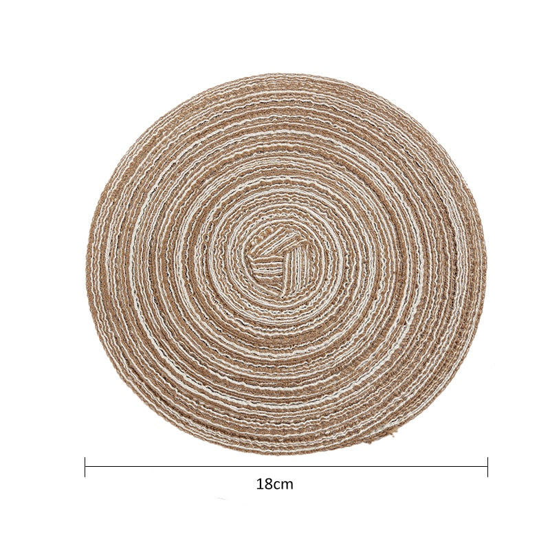 2/4/6pcs Woven round Placemat Or Coffee Cup or Bowl Coaster.