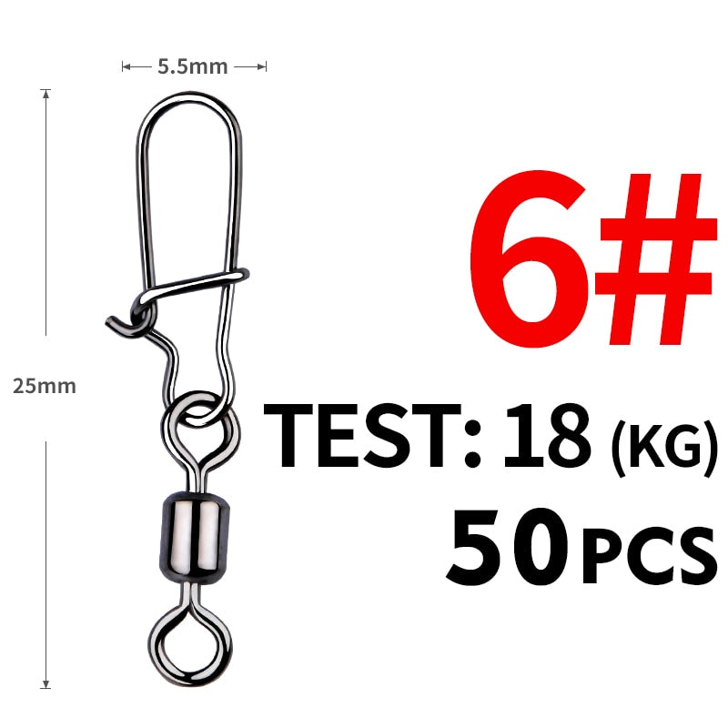 MEREDITH 50PCS Steel Aloy fishing connector. These quick links keeps your fishing line from getting tangled.