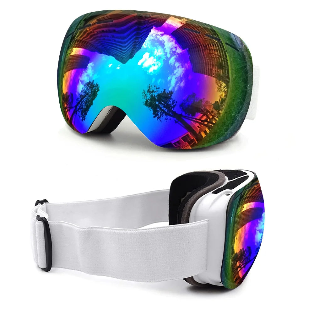 Double Layer, Anti-Fog UV400 Ski Goggles with Case.