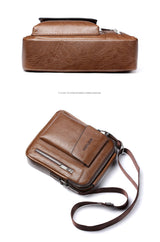 WEIXIER Men's Crossbody Multi-function Leather Bag.