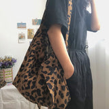 Corduroy Cotton Large Shoulder Shopping Totes