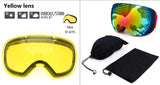 Double Layer, Anti-Fog UV400 Ski Goggles with Case.