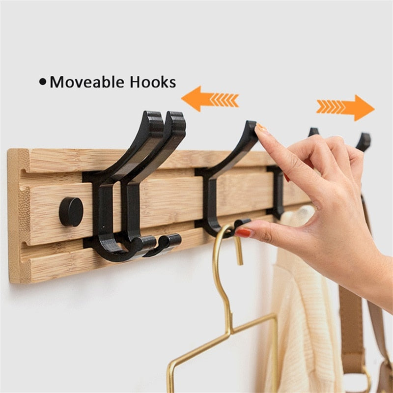 Nordic Bamboo Hat/Coat Rack With Hooks.