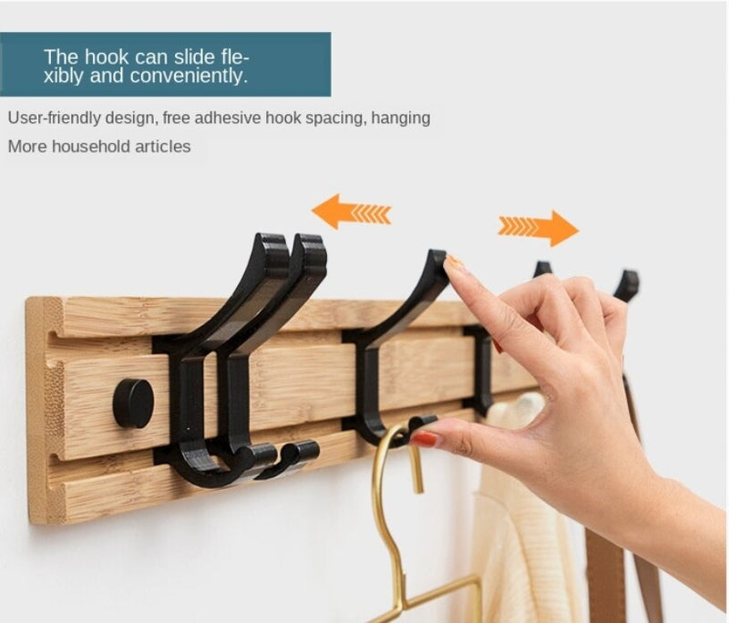 Nordic Bamboo Hat/Coat Rack With Hooks.