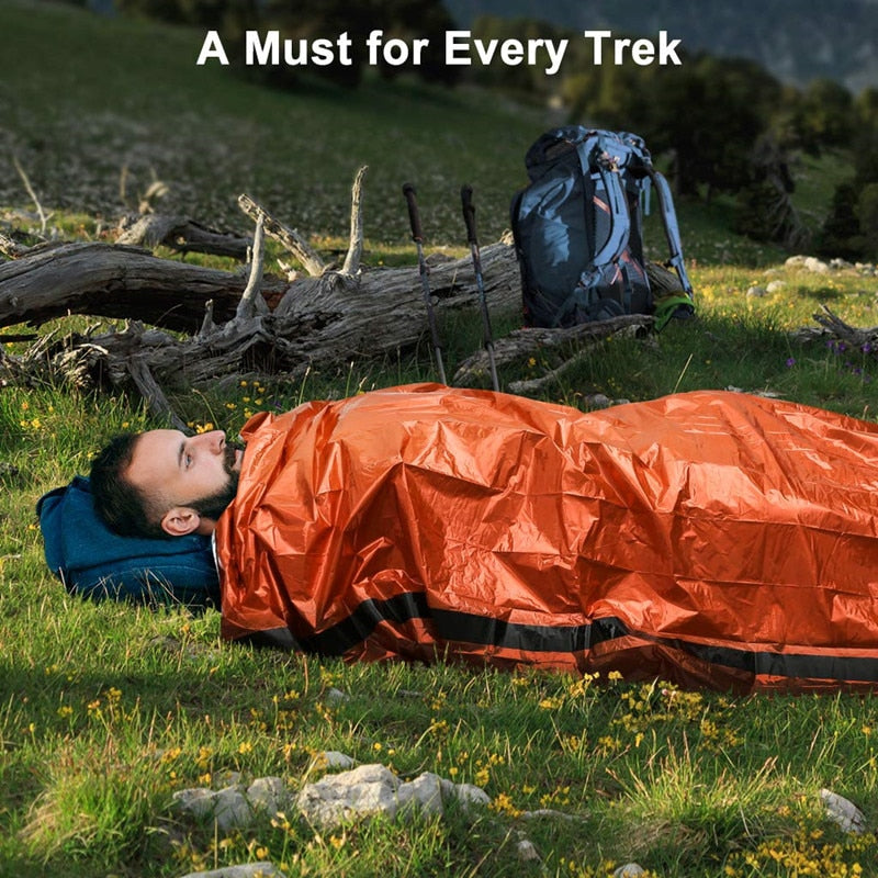 Waterproof Lightweight Thermal Emergency Sleeping Bag. Great for camping and light for hiking.