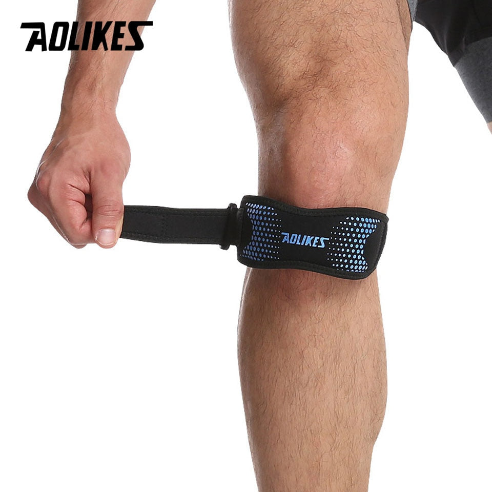 AOLIKES 1PCS Adjustable Knee Pad Brace Support for hiking, running and sports.