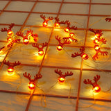 20 LED Lights 2M- Santa Claus, Snowman, Or Elk Christmas Garland.