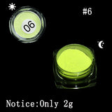 1 Box Neon Phosphor Powder Nail Glitter. 10 luminous glow in the dark colors