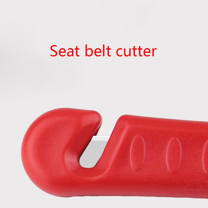 Mini car safety hammer for quick cutting seat belt and window glass breaker.