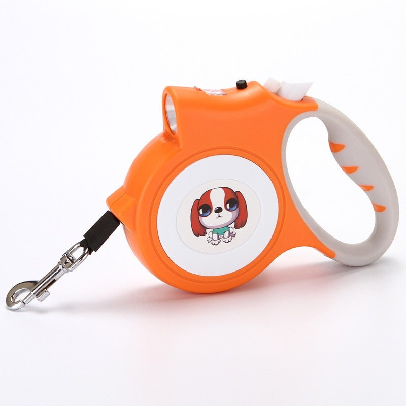 LED Retractable/Detachable Pet Leash with LED Flashlight.