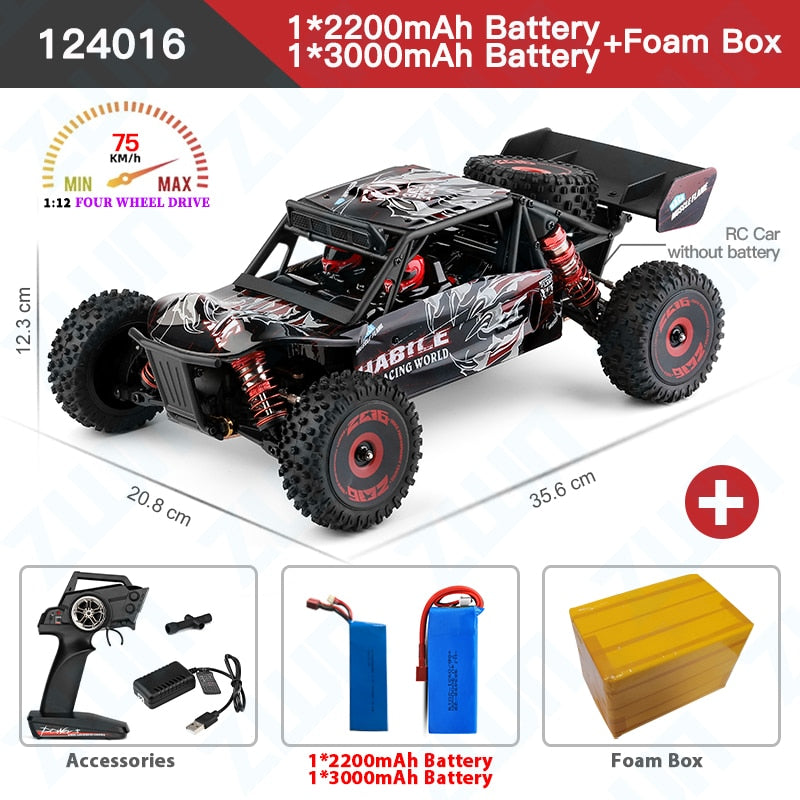 Remote Control Electric High Speed Off-Road Drift  124017 124016 2.4G RC Car 1:14 4WD 75KM/H