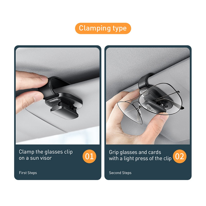 Sun visor clip to hold your sun glasses or eyewear.