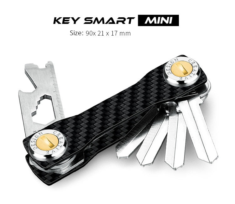 Carbon Keychain EDC Pocket Key Holder Organizer.