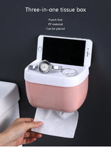 Waterproof Wall Mount Tissue Holder for Bathrooms With Shelf
