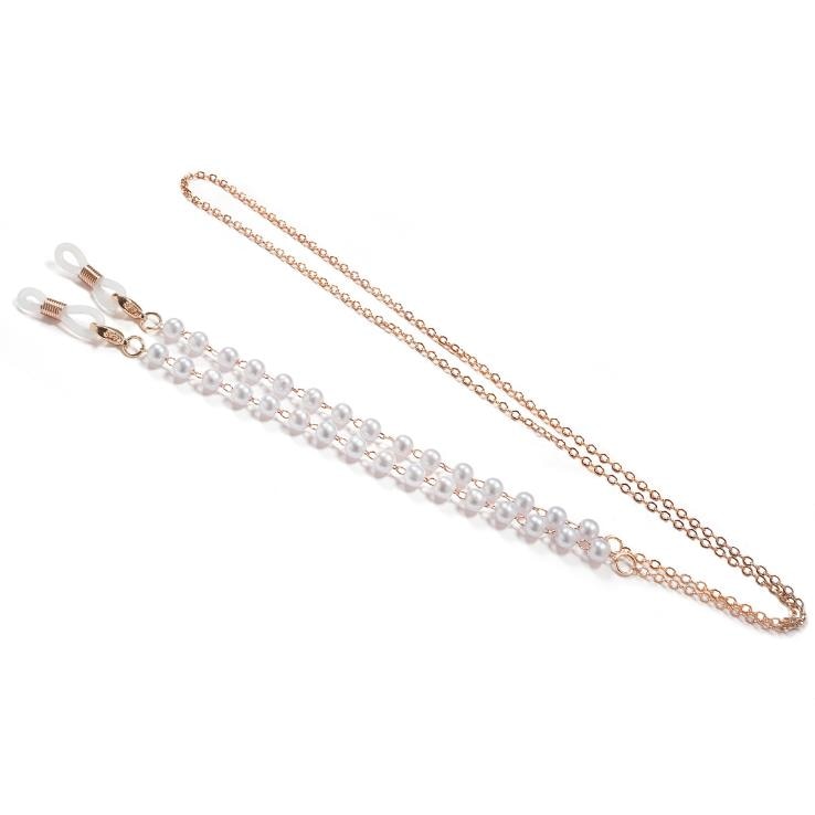 Women's fashion Pearl Bead Lanyard glass chain.