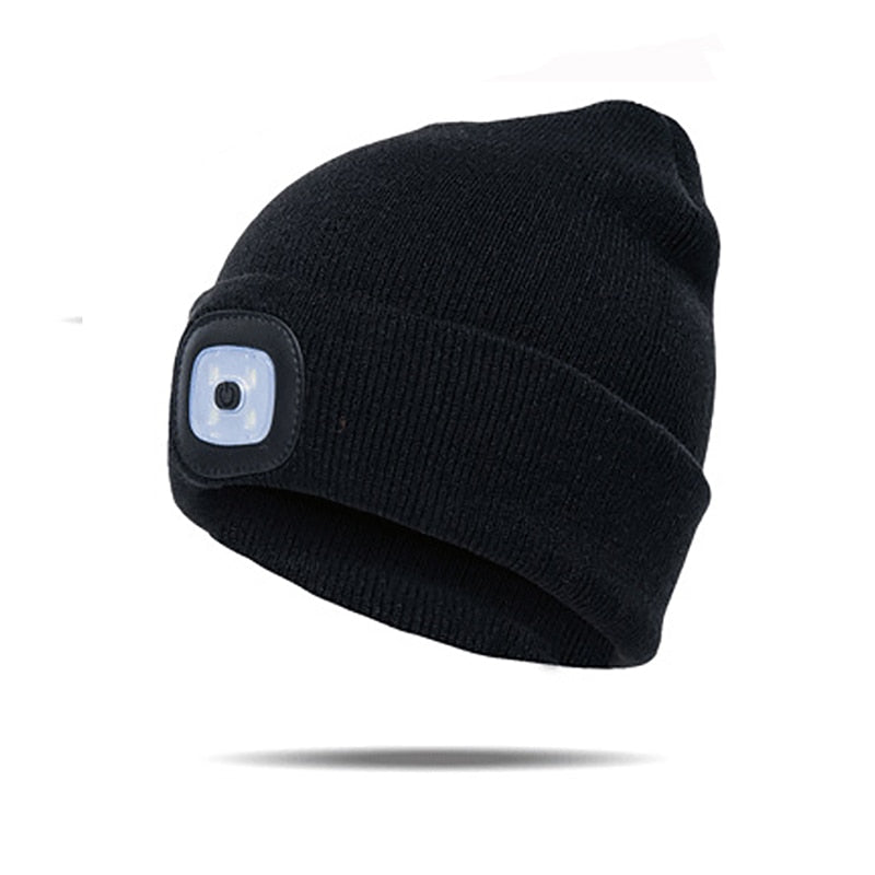 Unisex USB rechargeable warm beanie hat.  Great for night walking.