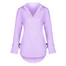 Women's Long Sleeve Solid Color Blouse.