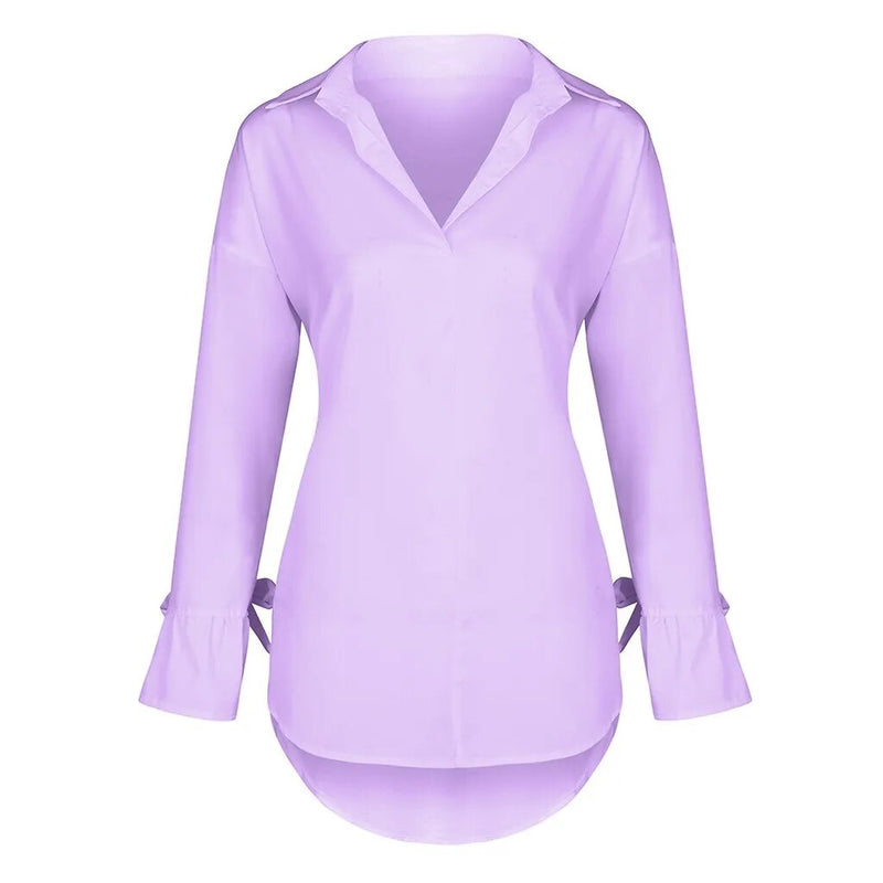 Women's Long Sleeve Solid Color Blouse.