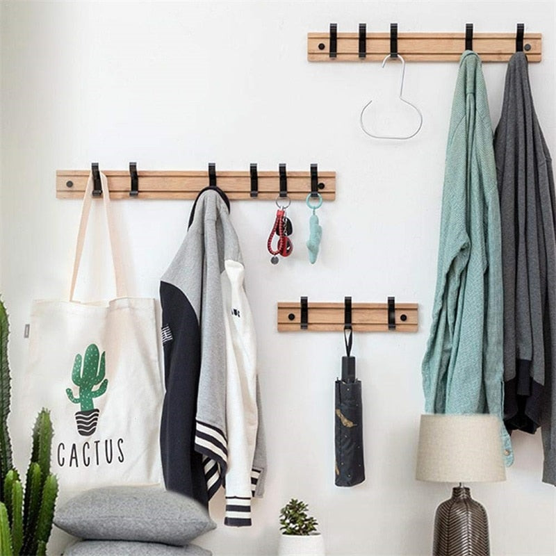 Nordic Bamboo Hat/Coat Rack With Hooks.