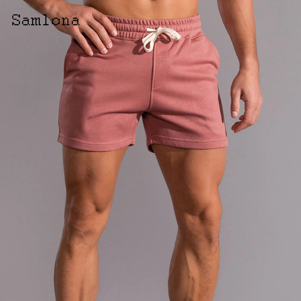 Men's Leisure Shorts With Lace Up And Pockets