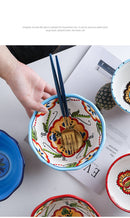 Bohemian Hand-Painted Ceramic bowls great for breakfast cereal, Salad, and soup.