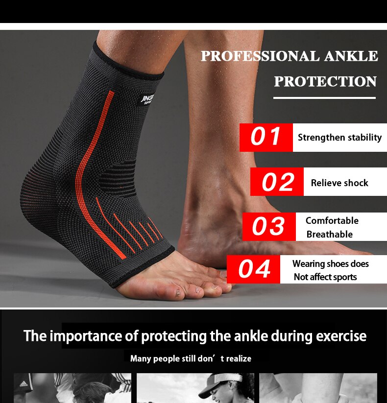 JINGBA 1 PCS 3D Compression Nylon Ankle Support.