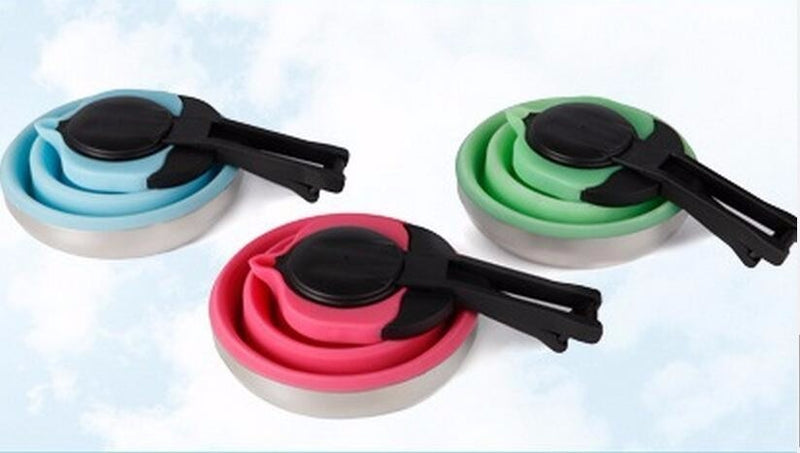 1.2L Folding Silicone Steel Bottom Water Kettle, Great For Camping.