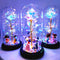 Christmas Or Valentines LED Foil Flower With Fairy String Lights In Enclosed Dome