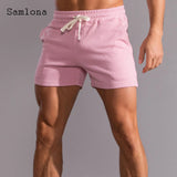 Men's Leisure Shorts With Lace Up And Pockets