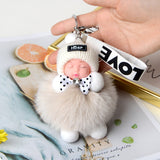 Pompom Cute Fluffy Plush Doll Keychains.