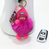 Pompom Cute Fluffy Plush Doll Keychains.