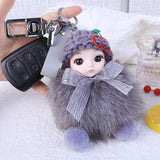 Pompom Cute Fluffy Plush Doll Keychains.