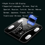 Digital Bathroom Weight Scale Body Composition Analyzer With Smartphone App Bluetooth