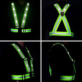 LED/USB Charging Reflective Vest With Adjustable Waist with Pouch For Running, Cycling and Walking.