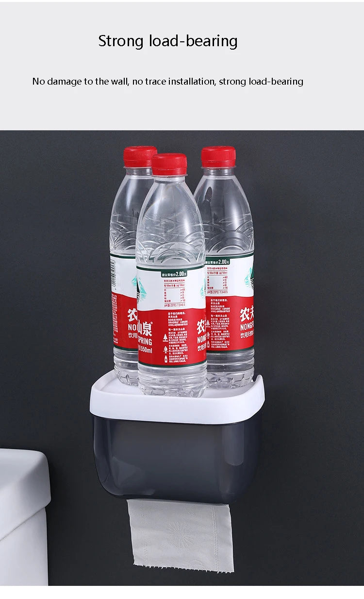 Waterproof Wall Mount Tissue Holder for Bathrooms With Shelf