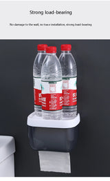 Waterproof Wall Mount Tissue Holder for Bathrooms With Shelf